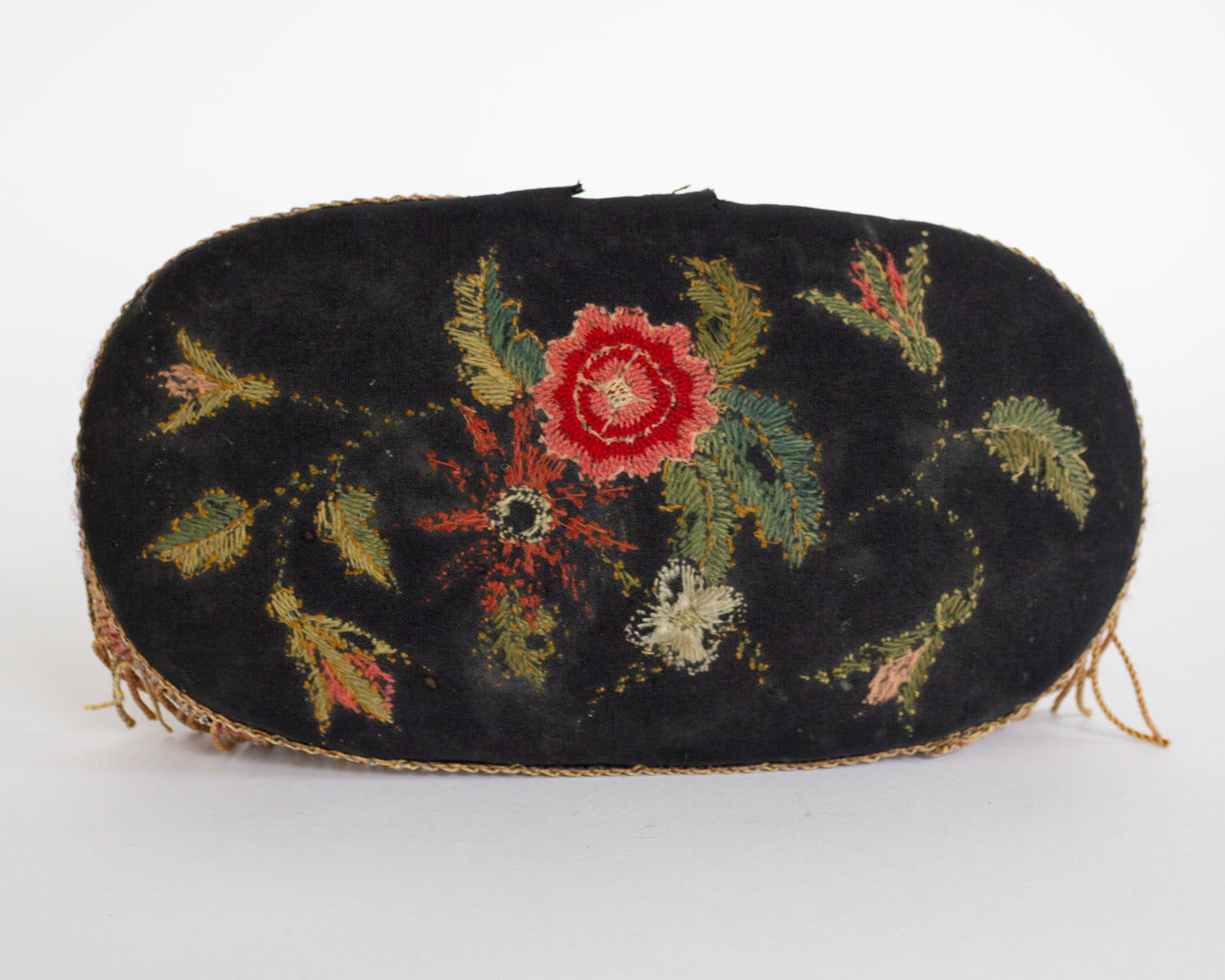 Crewelwork covered windsor stool